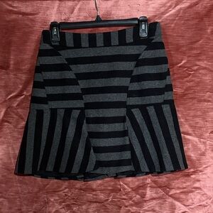 Worthington Black and Gray Striped Mini Skirt
